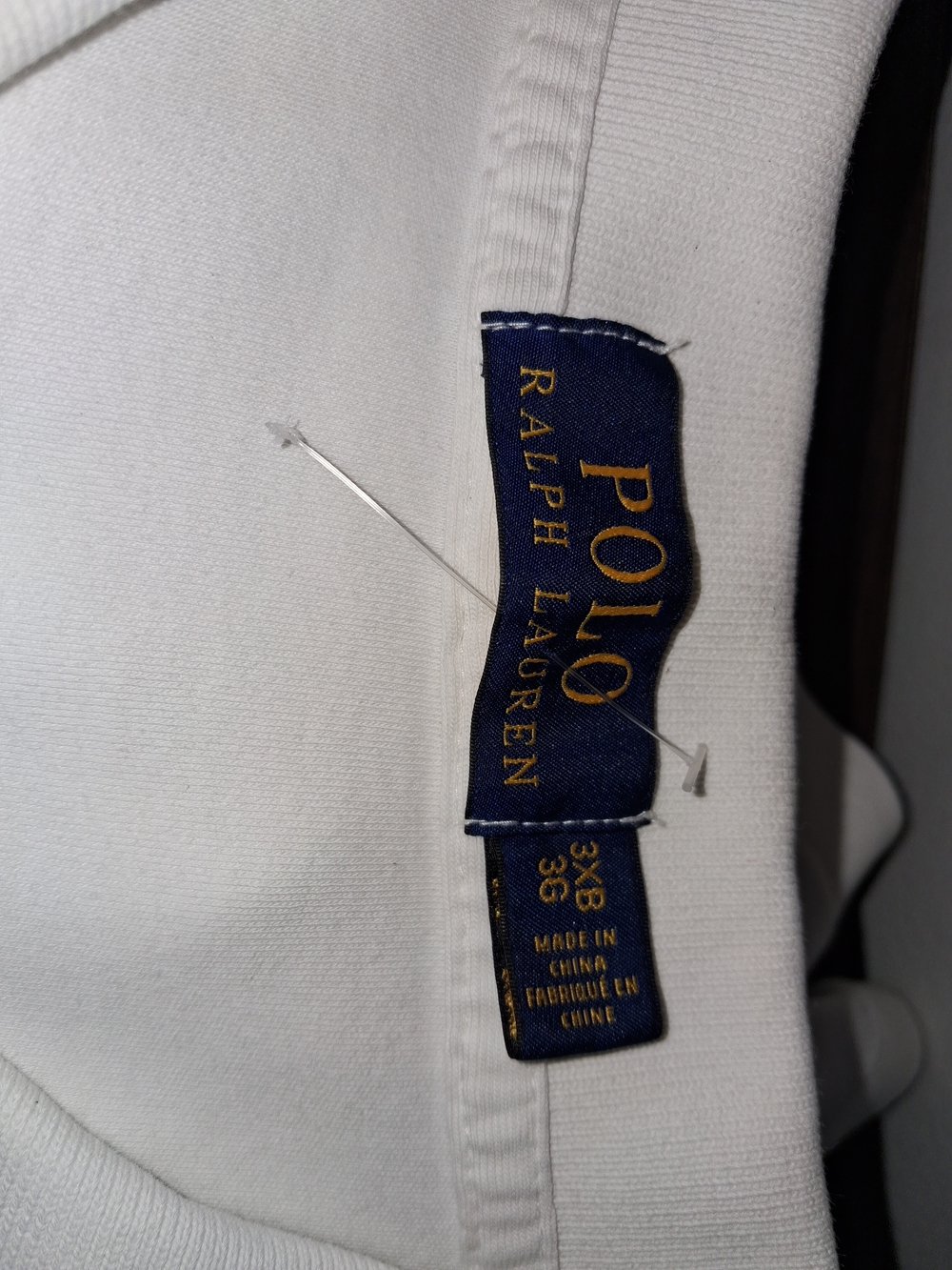Polo by Ralph Lauren White Polo Shirt with Navy Label and Gold Logo